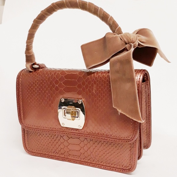Talbots Handbags - TALBOTS Metallic Snakeskin Handbag NWOT
